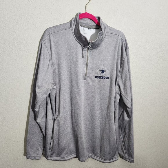 Dallas Cowboys Sweatshirt Mens Large NFL Football  Zip Fleece Pullover Champion - Picture 1 of 16